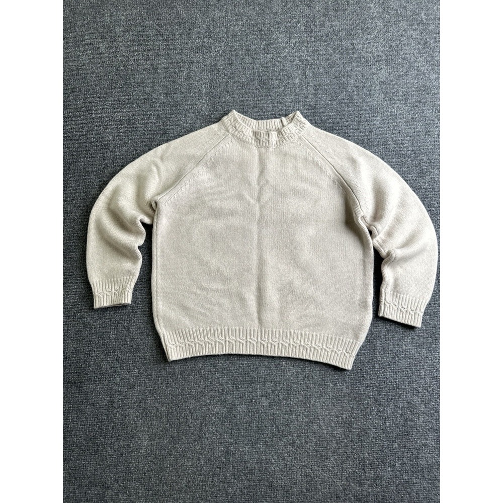 Women's A.P.C. Beige Knit Crewneck Sweater Made in Romania, Size S